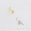TWINKLE STAR CZ SPARKLING SKY 316L SURGICAL STEEL L-SHAPE NOSE BOX